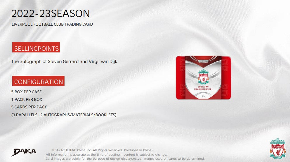 2022-23 Daka LIVERPOOL Ineffable Boks - Ventes mer inn neste uke