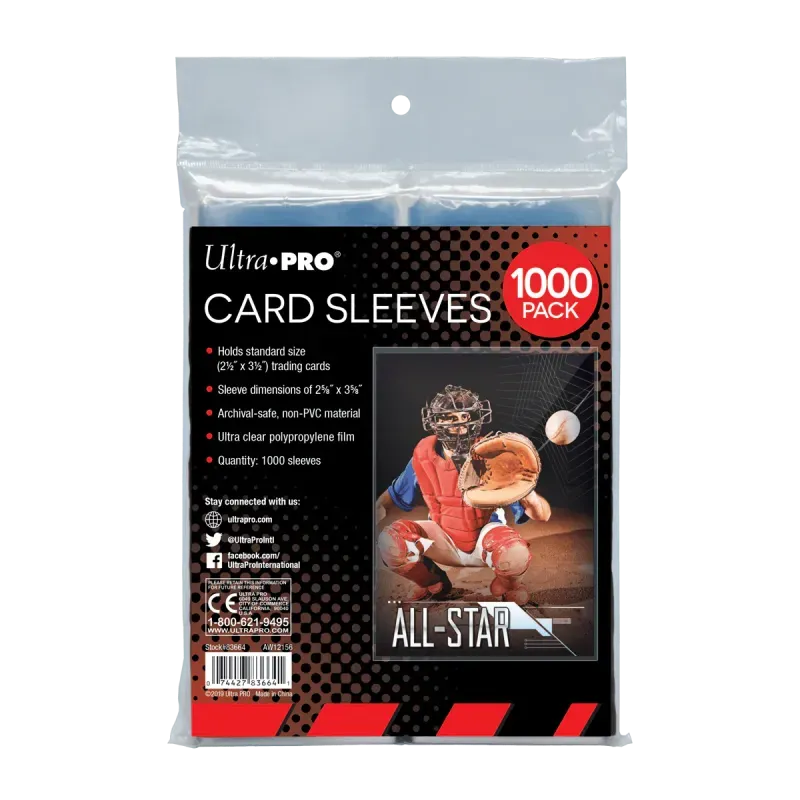 Ultra Pro - 2.5" x 3.5" Soft Trading Card Penny Sleeves (1000stk)