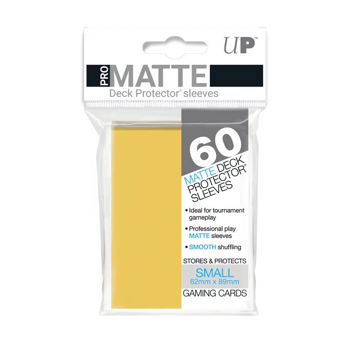 Ultra PRO PRO-Matte Small Sleeves Yellow (60 Sleeves) – 62 x 89 mm
